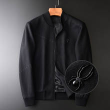 Wool Luxury Embroidery Stand Collar Mens Jackets And Winter Slim Fit Woolen Male Coats Plus Size 4xl 2024 - buy cheap