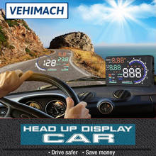 Sistema de alarme de combustível obd2 hud, para-brisa, visor universal com velocímetro e display grande de 5.5 para automóveis 2024 - compre barato