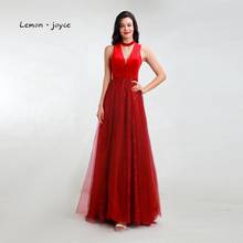 Lemon joyce-Vestidos de Noche formales largos con cuello en V, falda elegante Simple de corte en A, sirena, fiesta, ceremonia, tostada roja, 2020 2024 - compra barato