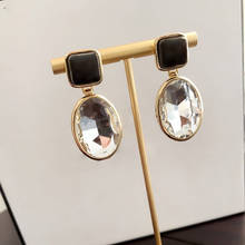 Pendientes cuadrados de cristal negro para mujer, joyería bonita de alta calidad, a la moda, para fiesta, 2021 2024 - compra barato