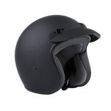 Casco de moto para adulto, protector de cabeza ABS de cara abierta, color negro mate, 3/4, tamaño S/M/L/XL 2024 - compra barato
