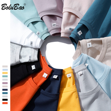 Bolubao-camiseta masculina de tecido 2021 algodão, moda verão, alta qualidade, cor sólida, solta, 100% 2024 - compre barato
