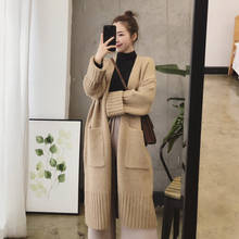 2019 Autumn and Winter Sweater Coat New Korean Women's Loose Thick Long Knit Cardigan Sweater Women Jacket Casual Tops f2040 2024 - buy cheap