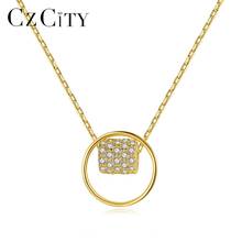 CZCITY Lucky Bead Insert CZ камень кулон ожерелье Простой кулон для женщин серебро 925 пробы хорошее ювелирное изделие подарок SN-453 2024 - купить недорого