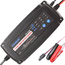 Foxsur carregador de bateria de carro inteligente, 12v 2a 4a 8a 7-estágio gel úmido agm tipo de bateria com conector sae 2024 - compre barato