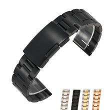 Pulseira de aço inoxidável para smartwatch, 30mm 28mm 26mm 24mm 22mm 20mm 18mm, pulseira de metal clássica sólida para relógio inteligente, homens, mulheres 2024 - compre barato