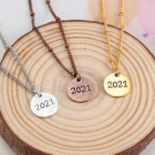 40pcs 2021 Year Number Letter Pendants Round Shape Charms Antique Gold Plated Pendants For DIY Tibetan Jewelry Making Findings 2024 - buy cheap