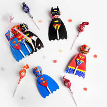 Party Packaging Kids Heroes Cards Batman Paper Birthday Accessories Candy Princess Boy 36Pcs/Lot Handmade Gifts Lollipop Cartoon 2024 - buy cheap