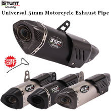 51mm Carbon fiber Universal Motorcycle exhaust muffler DB killer escape MOTO for rc390 duke 120 R1 mt10 R3 ninja400 z250 z900 2024 - buy cheap