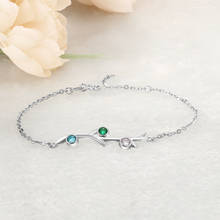 Pulseira personalizada com ramos de folha de azeitona, com pedras de cristal, bracelete de corrente ajustável & pulseiras, joias femininas 2024 - compre barato