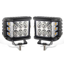 Ecahayaku luz de trabalho em led dualmente 4 ", 60w cubo de luz lateral, atirador, amarelo estroboscópico para carros off-road, caminhões, trator, suv, atv, barco 4x4, 12v, 2 peças 2024 - compre barato