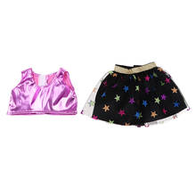 Trajes de fiesta para muñecas de niña a la moda, chaleco púrpura fluorescente y vestido de minifalda de encaje para muñecas americanas de 18 pulgadas 2024 - compra barato