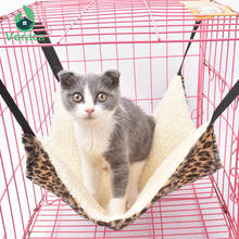 Hanging Cat Hammock Sleeping Bed Mat Sleeping Bag Iron Cage Hammock Pet Supplies Breathable Keep Warm Cat Bed Mat Leopard Print 2024 - buy cheap