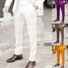 2021 Brown Men Suit Pants Summer Fashion Oversize White Business Casual Men's Trousers Custom Made Slim Fit Plus Size Men Pants 2024 - buy cheap