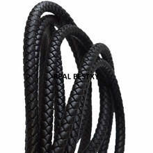 5 м/лот, приблизительно: 8 мм, черный круглый плетеный кожаный шнур, ювелирный шнур, веревка, сделай сам, кожаный браслет, ювелирное изделие, кожа 2024 - купить недорого