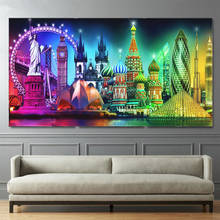 DIY pintura de diamante cuadrado completo redondo pintura de diamantes Nueva York ciudad de noche ver pintura Rhinestone mosaico bordado de diamantes 2024 - compra barato