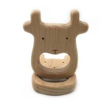 Wood Crafts Animal-Shaped Natural Beech Teething Wooden Toy Safety High Quality Baby Teether Gift Rattle DIY Accessories 2024 - buy cheap