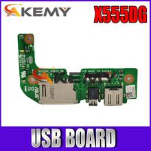 Akemy оригинал для For Asus X555 X555DG USB IO аудио кард-ридер плата REV: 2,0 с кабелем MB 100% тестирование Быстрая доставка 2024 - купить недорого