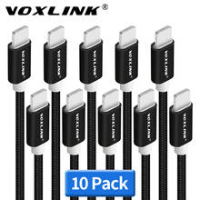 VOXLINK USB Cable to 8 Pin 10 Pack Nylon Braided  Charging Cables USB Charger Cord for iPhone X XS XR 8 7 6 Plus,6S Plus,5S,iPad 2024 - buy cheap