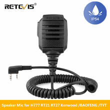 Microfone à prova d'água para caixa de som, retevis h777 rt22 rt3s rt81 baofeng flash 888s walkie talkie 2024 - compre barato