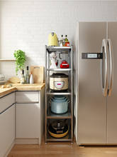 Rack de cozinha de aço inoxidável, tipo piso, multi-camada, microondas, forno, armazenamento, estante, geladeira, slot, prateleira de armazenamento 2024 - compre barato
