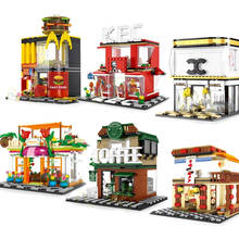 Bloques de construcción City street para niños, juguete de ladrillos para armar tienda de comida rápida en 3D, serie calles de Ciudad 2024 - compra barato
