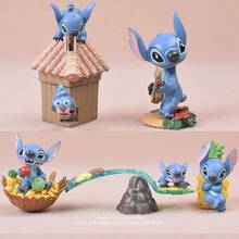 Disney-figuras de acción de Lilo & Stitch para niños, colección de decoración de 5-7cm, mini muñeca de Anime 2024 - compra barato