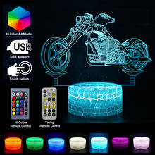 3D Motorcycle Rider LED Night Light Table Lamp 16 Colors Romote Control For Home Decor Nightlights Children Kids Birthday Gifts 2024 - buy cheap