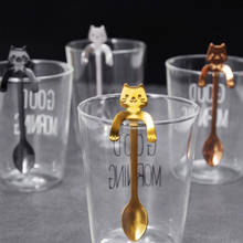 Stainless Steel Cartoon Cat Spoon Flatware Coffee Drinking Tools Kitchen Gadget coffee spoon 2024 - buy cheap