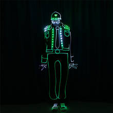 Trajes de baile tron a todo color programables DMX512, traje de robot con luz colorida RGB, traje luminoso para dj, chaqueta led para fiesta, equipo de baile 2024 - compra barato