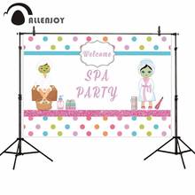Allenjoy girl birthday baby shower Banner Decor Spa Party Backdrop Colorful Polka Dots Photo Studio Background Photography Props 2024 - buy cheap