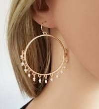 High Quality circle tassel Big Hoop Fake Pearl Around Drop Earrings for Women 2024 - buy cheap