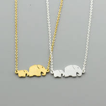 Mom And Baby Lucky Elephant Necklaces Pendants Women Fashion Jewelry gold color Stainless Steel Chain Mother's Children Gifts 2024 - buy cheap