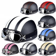 Casco de motocicleta con visera para Scooter, máscara abierta, gafas UV, estilo Retro Vintage, Motocross, superventas 2024 - compra barato