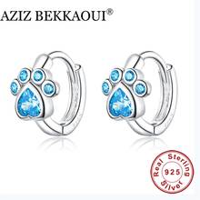 Серьги-кольца AZIZ BEKKAOUI, 925 пробы серебряные серьги, женские серьги-кольца из стерлингового серебра, новые популярные милые ювелирные изделия для девочек 2024 - купить недорого