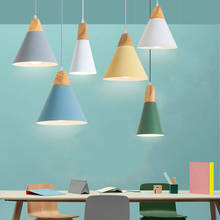 Nordic moderno pingente de luz led woodcafe restaurante quarto cozinha colorido decoração para casa alumínio lâmpada luminárias 2024 - compre barato