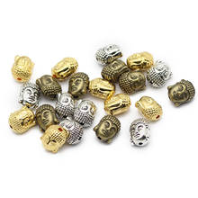 30 pçs ouro bronze cabeça de buda liga metal espaçador 9*11mm encantos grânulos soltos para fazer jóias diy pulseira acessórios descobertas 2024 - compre barato