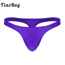 TiaoBug Men Lingerie Low Rise Bulge Pouch Breathable Stretchy Swimming Bikini Briefs G-string T-back Thong Swimwear Underwear 2024 - buy cheap