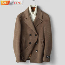 100% casaco de roupas masculinas 2020 duplo breasted lã jaqueta curto casaco primavera outono dos homens casacos b19n003021 b24275 2024 - compre barato