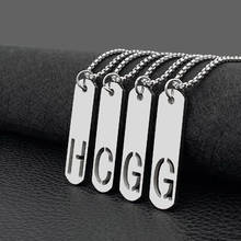 Fashion New Titanium Steel Square Hip Hop English Letter Necklace Fashion All-match Trend Pendant 2024 - buy cheap