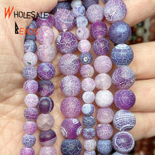 Piedra púrpura Natural Frost roto ágatas de ónix ronda 6-10 MM perlas para joyería haciendo bricolaje accesorios de la pulsera 15 "Venta al por mayor 2024 - compra barato