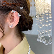 New Fashion Cute Rhinestone Gold Color Butterfly Stud Earrings For Women Gift Ear clip No Piercing Fake Cartilage Earring Gifts 2024 - buy cheap