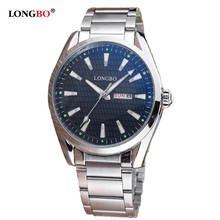 LONGBO-reloj analógico de acero inoxidable para hombre, accesorio de pulsera de cuarzo resistente al agua con calendario, complemento Masculino de marca de lujo con diseño moderno 2024 - compra barato