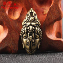 Vintage Copper Demon Buddha Double Heads Miniatures Figurines Crafts Desktop Ornaments Decorations Brass Pocket Pendants Decors 2024 - buy cheap