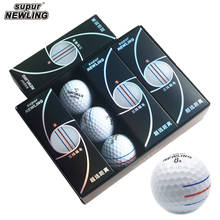 Bola de golfe 12 tamanhos supur com pacote de varejo, 3 cores, linhas de mira completa, 3 peças, bola de jogo de golfe, super longa distância 2024 - compre barato