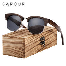 Barcur madeira óculos de sol de madeira de bambu oculos uv400 eyewear 2024 - compre barato