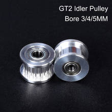 GT2 tensor polea 20 rueda dentada perforada 3/4/5MM con/sin dientes GT2 cinturón de ancho 6MM 2GT 3D piezas de la impresora para I3 MK3 2024 - compra barato