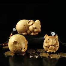 Boxwood Carving Twelve Zodiac Mouse Chinese Style Home Accessories Spirits Lucky Pendant 2024 - buy cheap