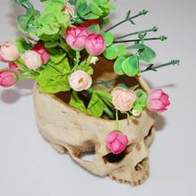 Resin Human Skull Model Flower Pot Shining Fruit Plate Storage Container Flower Pot Planter Skull Pot Home Decor Crafts 2024 - buy cheap