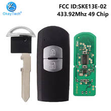 OkeyTech for Mazda 2017 CX-5 Remote Key FSK 433.92Mhz 49 Chip MAZ24R 2 Button FCC ID:SKE13E-02 for Mitsubishi System With Blade 2024 - buy cheap